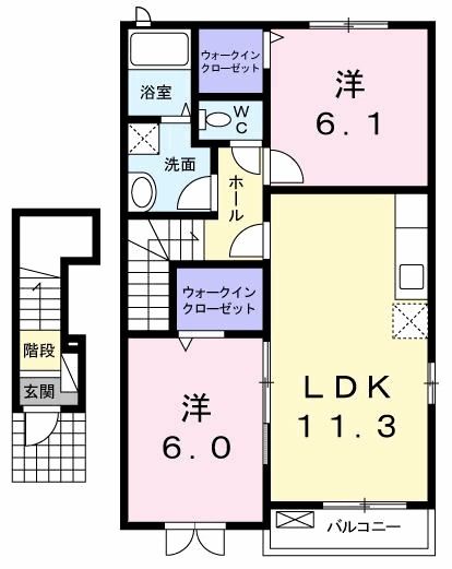 【高崎市吉井町本郷のアパートの間取り】