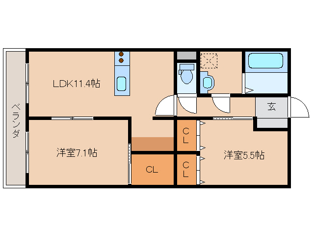 都城市金田町のマンションの間取り