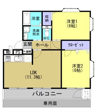 鹿児島市中山のマンションの間取り