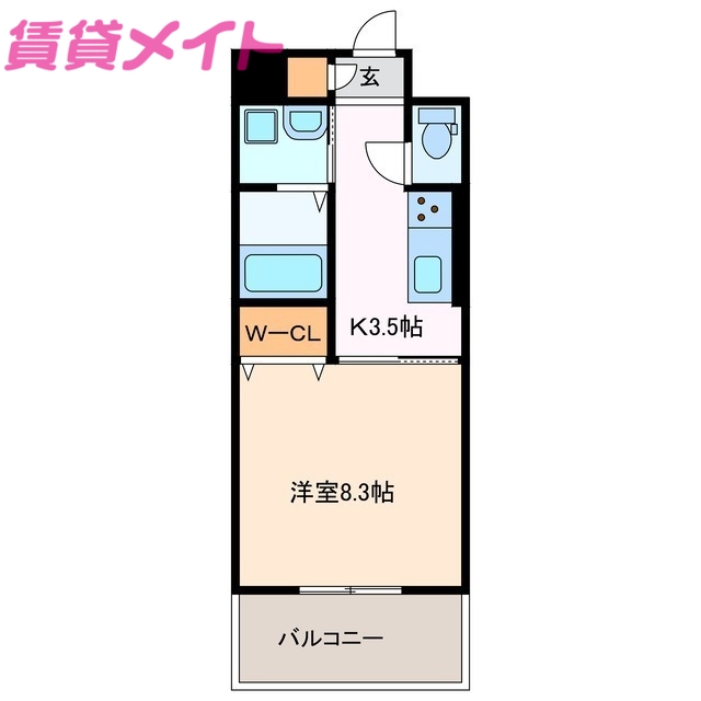 鈴鹿市神戸のマンションの間取り