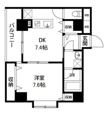 横浜市中区弥生町のマンションの間取り