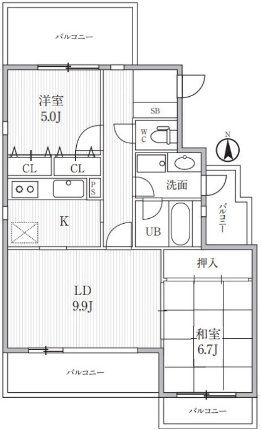 中野区鷺宮のマンションの間取り