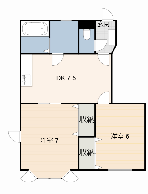 西尾市一色町松木島のアパートの間取り