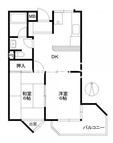 福岡市中央区輝国のマンションの間取り