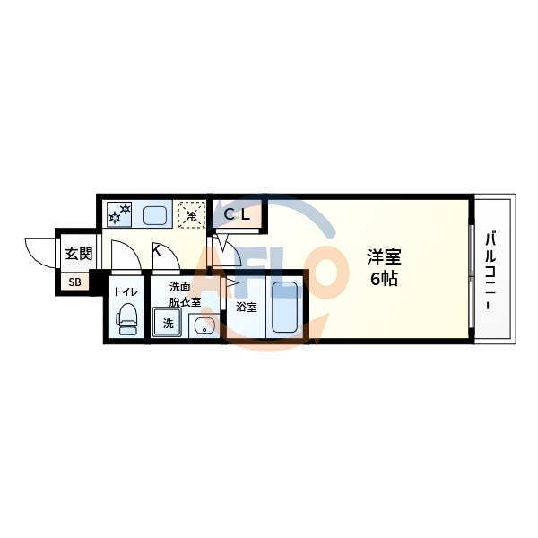 大阪市阿倍野区旭町のマンションの間取り