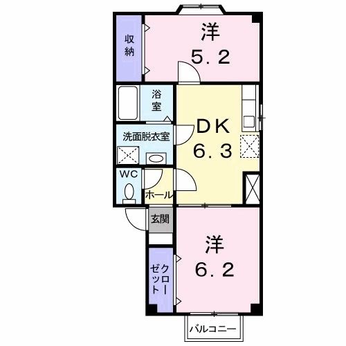 秋田県秋田市土崎港北５（アパート）の賃貸物件の間取り