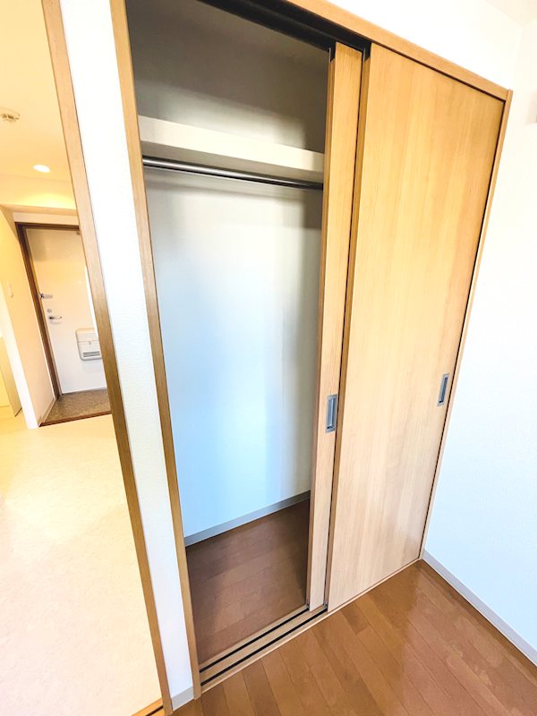 収納　クローゼットタイプの収納なのでコートなどもしまいやすい