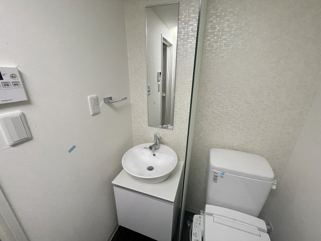 洗面設備　脱衣スペースもあります