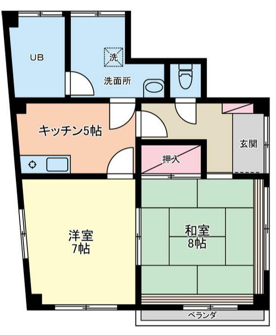 ＪＲ総武線 亀戸駅 徒歩9分 3階建 築21年の間取り写真