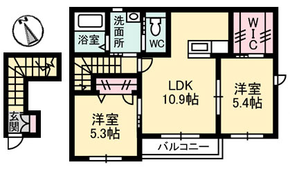 徳島市庄町のアパートの間取り