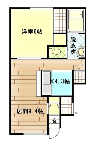 旭川市永山十二条のアパートの間取り