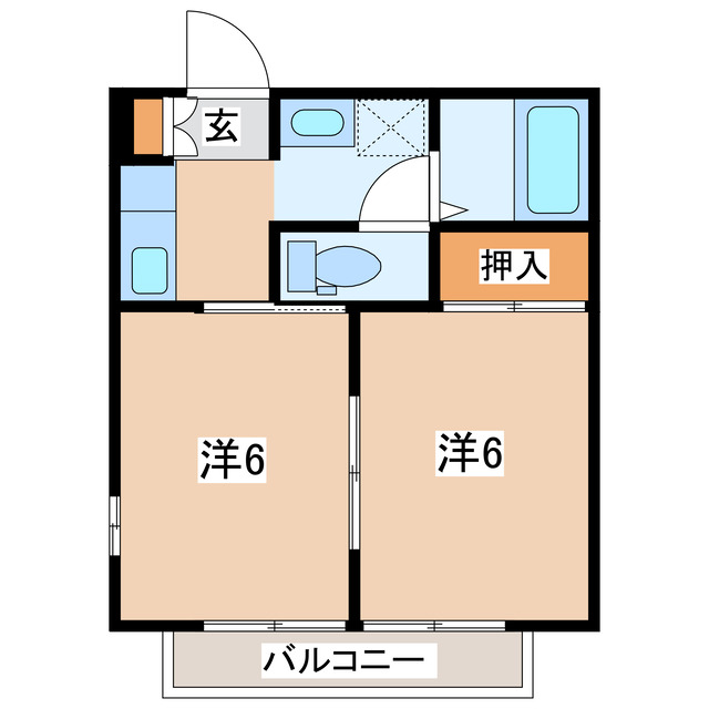 郡山市富田東のアパートの間取り