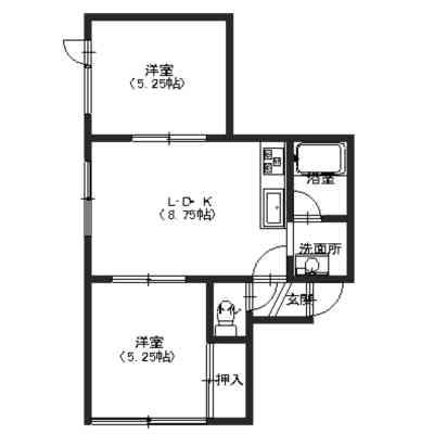 函館市松川町のアパートの間取り