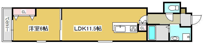 姫路市東延末のアパートの間取り