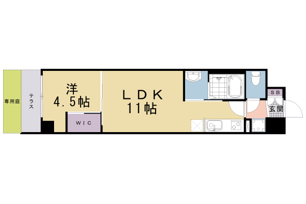 京都市南区八条源町のマンションの間取り