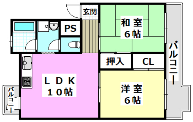 コーポラス摂津の間取り