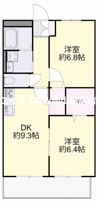 ホワイトマンション八反田の間取り