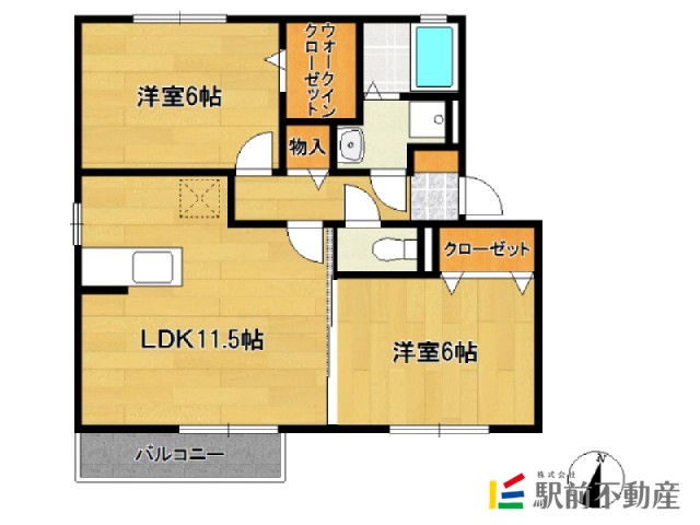 鳥栖市藤木町のアパートの間取り