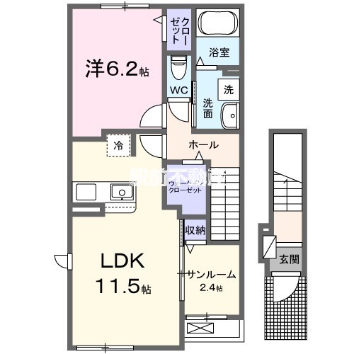 朝倉郡筑前町依井のアパートの間取り