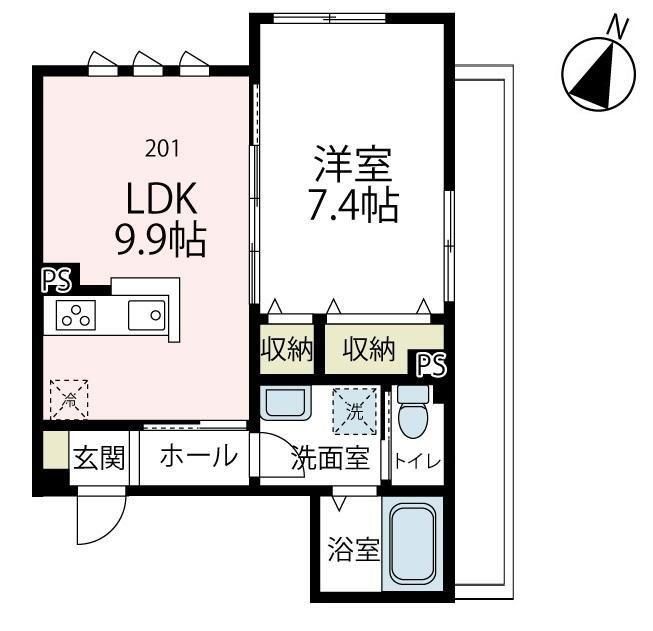 藤沢市片瀬のアパートの間取り