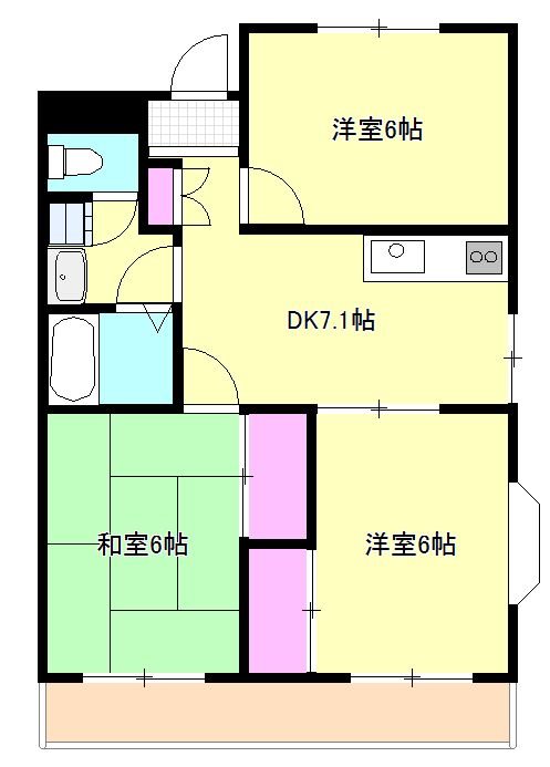 【八王子市散田町のマンションの間取り】