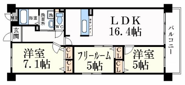 【キャッスルコート国府寺町の間取り】