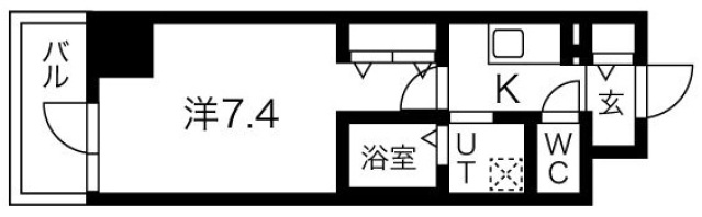 大阪市東住吉区田辺のマンションの間取り