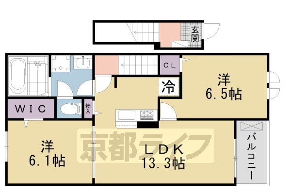 久世郡久御山町藤和田のアパートの間取り