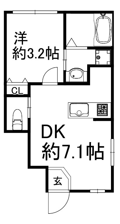 神戸市長田区腕塚町のアパートの間取り