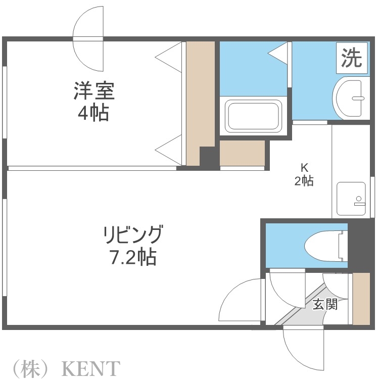 フラット裏参道３・２２の間取り