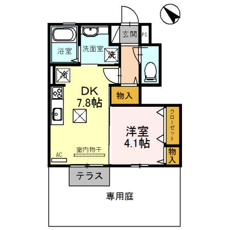 三木市緑が丘町西のアパートの間取り