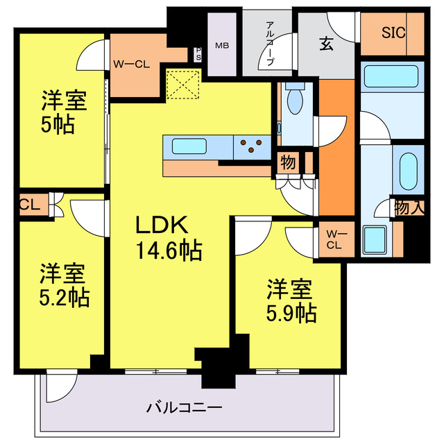 シエリアタワー大阪堀江の間取り