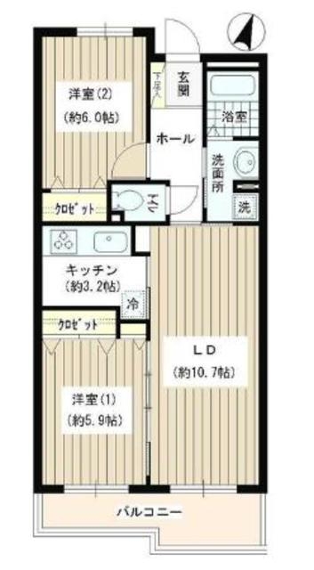 洗足第2マンションの間取り