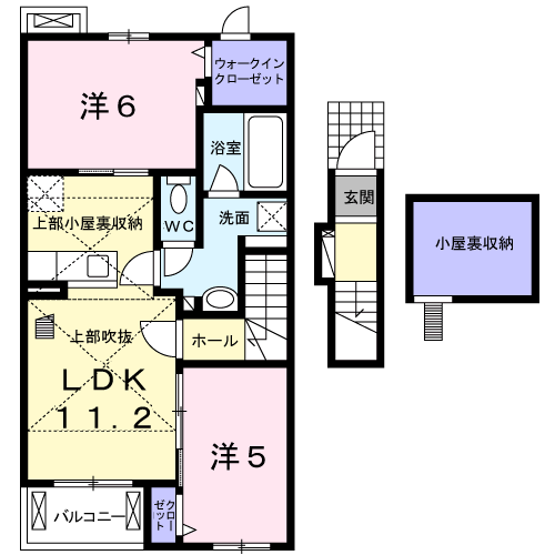 那珂市菅谷のアパートの間取り