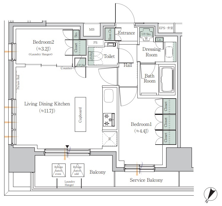 ONE ROOF RESIDENCE TAMACHIの間取り