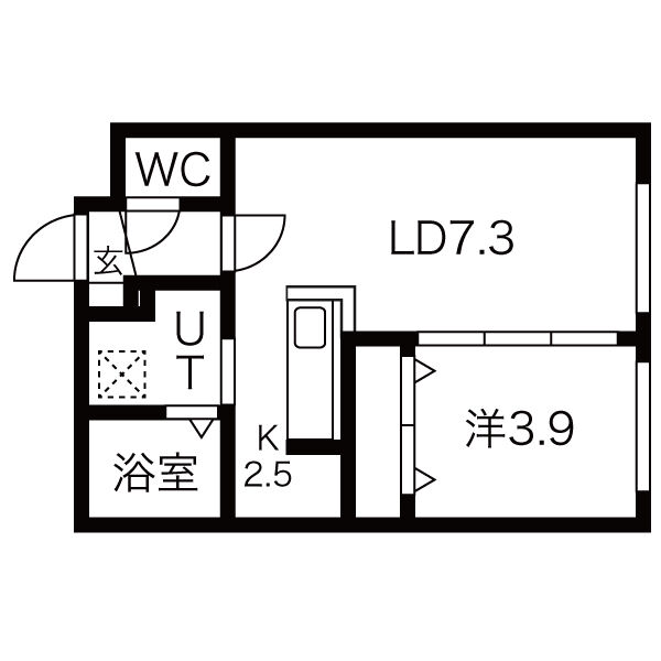 札幌市白石区菊水一条のマンションの間取り