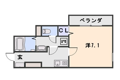 京都市右京区嵯峨罧原町のマンションの間取り