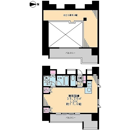 新宿区市谷薬王寺町のマンションの間取り