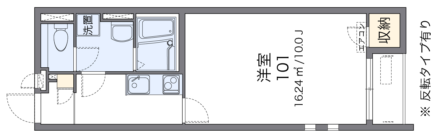 岡山市南区万倍のアパートの間取り