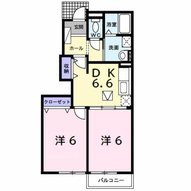 袖ケ浦市野里のアパートの間取り