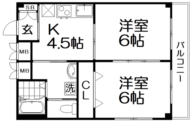 コーポ矢野の間取り