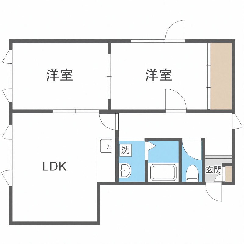 【札幌市清田区清田二条のアパートの間取り】