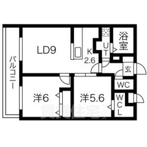 京都市伏見区深草極楽町のマンションの間取り