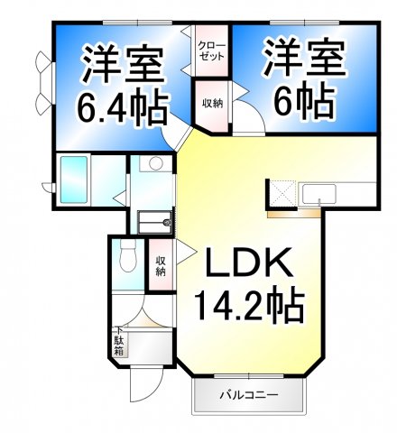 グレイスハイランド　Bの間取り