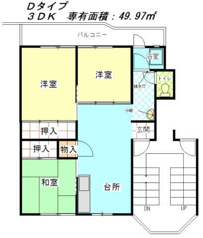 【公社賃貸SMALIO 茨木郡山Ｂの間取り】