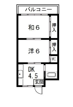 長岡京市久貝のマンションの間取り