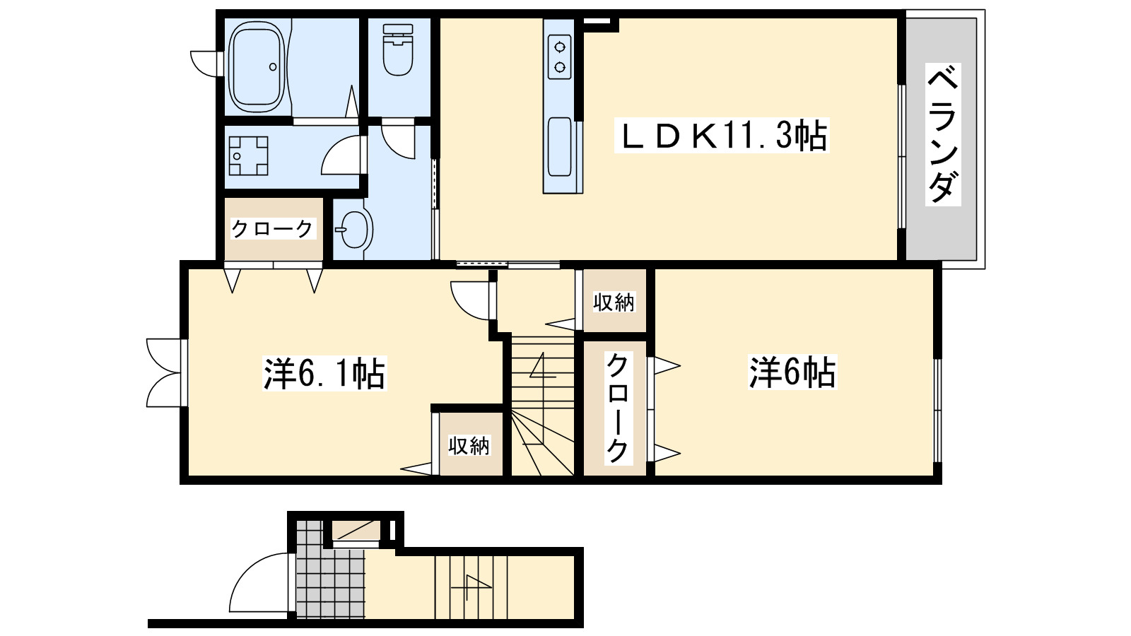 泉南市新家のアパートの間取り