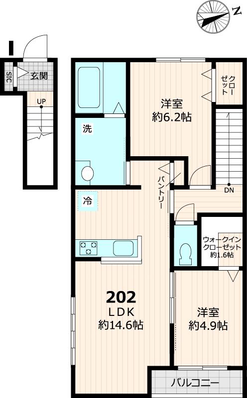 北九州市小倉南区八重洲町のアパートの間取り