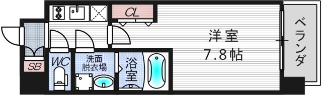 ＪＲ大阪環状線 弁天町駅 徒歩9分 10階建 築9年の間取り写真
