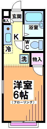 京王井の頭線 新代田駅 徒歩3分 2階建 築33年の間取り写真